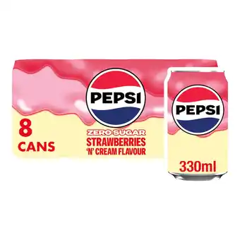 Tesco Pepsi Strawberries 'n' Cream Soft Drink Cans 8x330ml offer