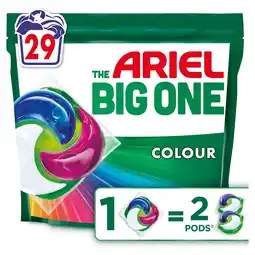 Tesco Ariel The Big One Colour Washing Liquid Pods 29 washes 1052.7g offer