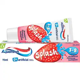 Tesco Aquafresh 3-8Yrs Strawberry & Mint Toothpaste 75Ml offer