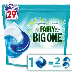 Tesco Fairy Non Bio Big One Washing Liquid Pods 29 washes 1151.3g offer