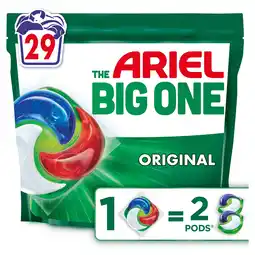 Tesco Ariel The Big One Original Washing Liquid Pods 29 washes 1052.7g offer