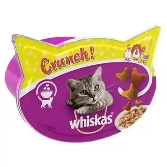 Tesco 10 x 100g Whiskas Crunch Tasty Topping Cat Treats Chicken Turkey & Duck 1kg offer