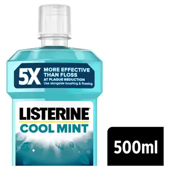 Tesco Listerine Essentials Cool Mint Mouthwash 500ml offer