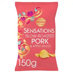 Tesco Walkers Sensations Slow Roasted Pork & Apple Sauce Sharing Crisps 150g offer