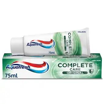 Tesco Aquafresh Complete Care Original Toothpaste 75ml offer