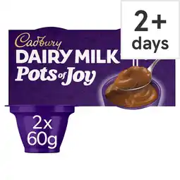 Tesco Cadbury Dairy Milk Pots Of Joy Dessert 2x60g offer