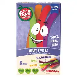 Tesco Fruit Factory 4 Flavour Fruit Twists 5 X 18G offer