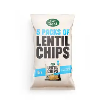 Tesco Eat Real Multipack Lentil Chips Salted 5 x 18G offer