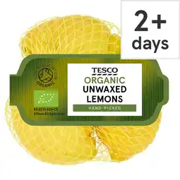 Tesco Tesco Organic Unwaxed Lemons Minimum 3 Pack offer