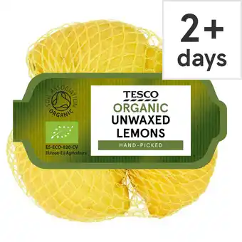 Tesco Tesco Organic Unwaxed Lemons Minimum 3 Pack offer