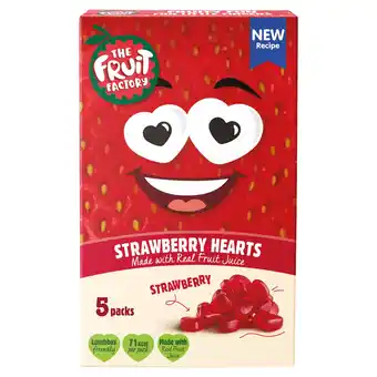 Tesco Fruit Factory Fruit Hearts Strawberry 5X20g offer