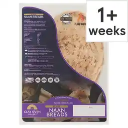 Tesco Clay Oven Bakery Plain Naan Breads 2 pack offer