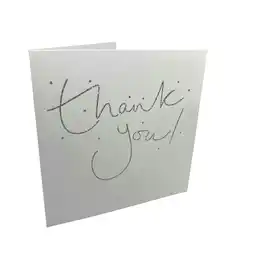 Tesco Pack of 8 Glitter Finished Thank You Cards by Carlton offer