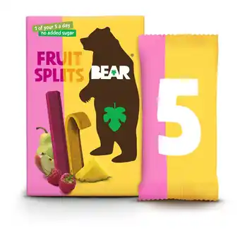 Tesco Bear Fruit Splits Pineapple & Raspberry 5 Pack 100G offer