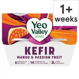 Tesco Yeo Valley Organic Kefir Passion Fruit & Mango 4X100g offer