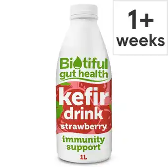 Tesco Biotiful Gut Health Kefir Drink Strawberry 1 Litre offer