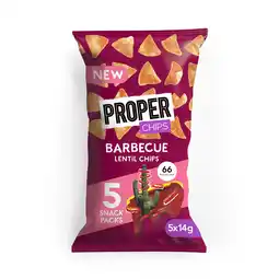 Tesco Proper Chips Bbq Lentil Chips 5X14g offer