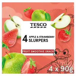 Tesco Tesco Apple & Strawberry Fruit Slurpers 4X90g offer