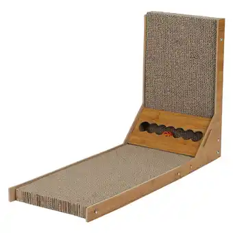 Tesco Living and Home Corrugated L-shaped Cat Scratcher with Toys offer