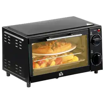 Tesco HOMCOM Mini Oven 9L Countertop Electric Grill with Adjustable Temp Timer offer