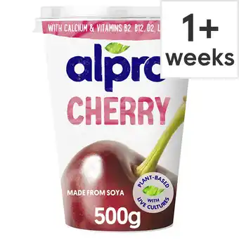 Tesco Alpro Cherry Dairy Free Soya Yoghurt Alternative 500g offer