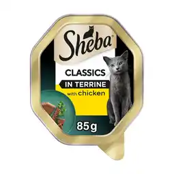 Tesco Sheba Classics Wet Cat Food Tray Chicken in Terrine 85g offer