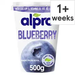 Tesco Alpro Blueberry Dairy Free Soya Yoghurt Alternative 500g offer