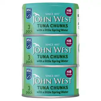 Tesco John West No Drain Tuna Chunks in Springwater 3x100g Eco-twist offer