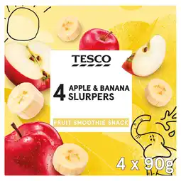 Tesco Tesco Apple & Banana Fruit Slurpers 4X90g offer