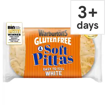 Tesco Warburtons Gluten Free Soft White Pittas 4 pack offer