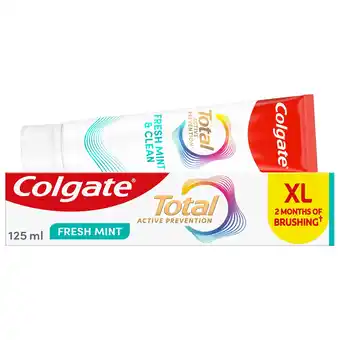 Tesco Colgate Total Active Prevention Fresh Mint Toothpaste 125ml offer