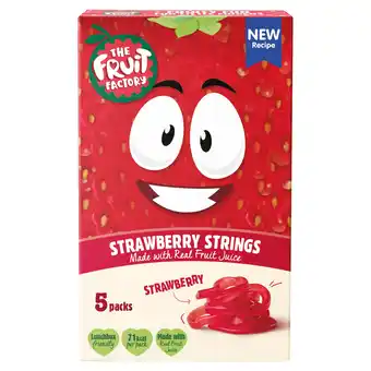 Tesco Fruit Factory Fruit Strings Strawberry 5X20g offer