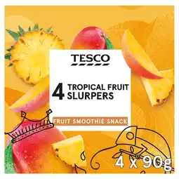 Tesco Tesco Tropical Fruit Slurpers 4X90g offer