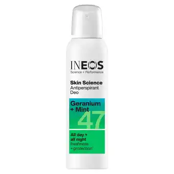 Tesco INEOS Skin Science Geranium + Mint Antiperspirant Deodorant Aerosol 200ml offer