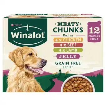 Tesco Winalot Wet Dog Food Pouches Meaty Chunks In Jelly 12X100g offer