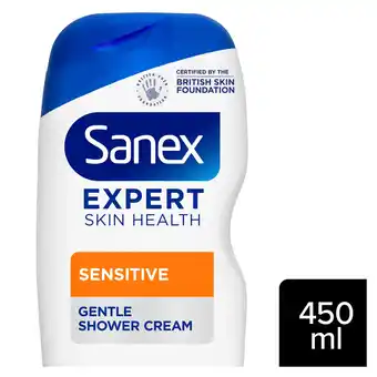 Tesco Sanex Expert Skin Health Sensitive Shower Gel Body Wash 450Ml offer