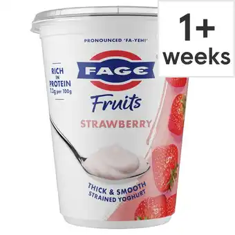 Tesco FAGE Fruits Strawberry Greek Strained Yoghurt 380G offer