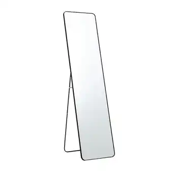 Tesco Living and Home Modern Rectangular Metal Floor Mirror - Black -155cm offer