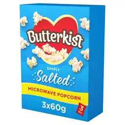 Tesco Butterkist Microwave Salted Popcorn 3X60g offer