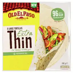 Tesco Old El Paso Large Extra Thin Tortilla Wraps 192G offer