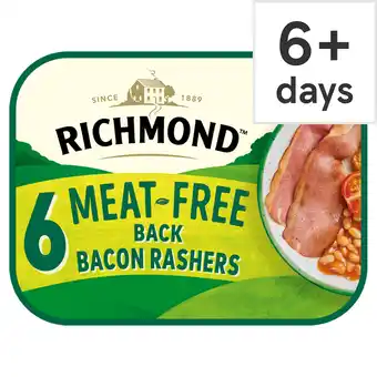 Tesco Richmond 6 Meat Free Vegan Bacon Rashers 120G offer