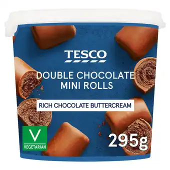 Tesco Tesco Double Chocolate Mini Rolls 295g offer