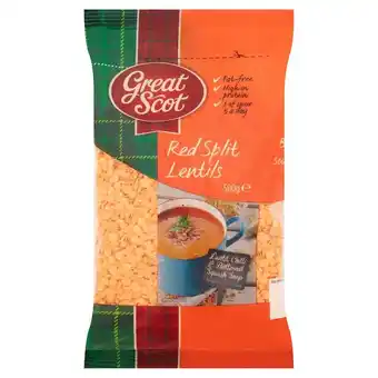 Tesco Great Scot Red Split Lentils 500G offer