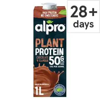 Tesco Alpro 50g High Protein Soya Chocolate Flavour Long Life Dairy Free Drink 1L offer