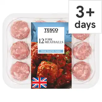 Tesco Tesco 12 British Pork Meatballs 336g offer