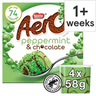 Tesco Nestle Aero Peppermint Chocolate Mousse 4x58g offer