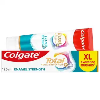 Tesco Colgate Total Active Prevention+ Enamel Strength Toothpaste 125ml offer