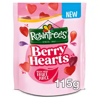 Tesco Rowntree's Berry Hearts Sweets Sharing Bag 115g offer