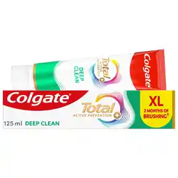 Tesco Colgate Total Active Prevention+ Deep Clean Toothpaste 125ml offer