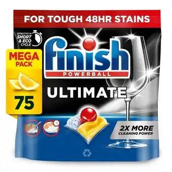 Tesco Finish Ultimate All In One Lemon 75s Dishwasher Tablets 967.5g offer